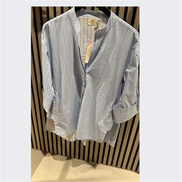 WAUW LUNA CHERRY SHIRT – LIGHT BLUE STRIPE - 10219